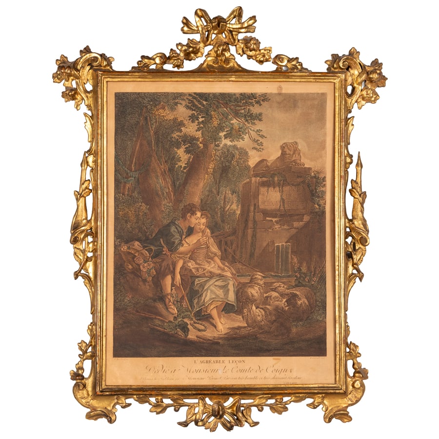 SERIE DI QUATTRO CORNICI IN LEGNO INTAGLIATO E DORATO, (1 of 5)