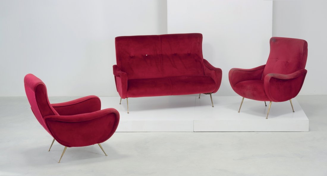 A PAIR OF ITALIAN ARMCHAIRS TOGETHER AND A SOFA (3) (1 of 1)