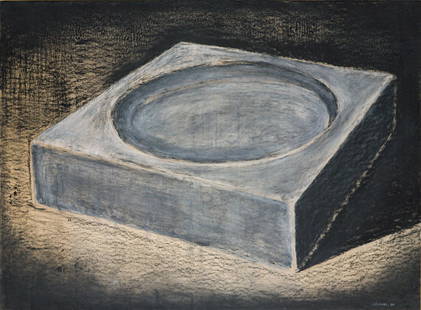 FERNANDO CANOVAS (1960-): LA PIEDRA, 2000 - Tecnica mista su cartone, cm 100X140 - Firmato e datato in basso a destra e sul retro - Provenienza: - Galleria Il Gabbiano, Roma