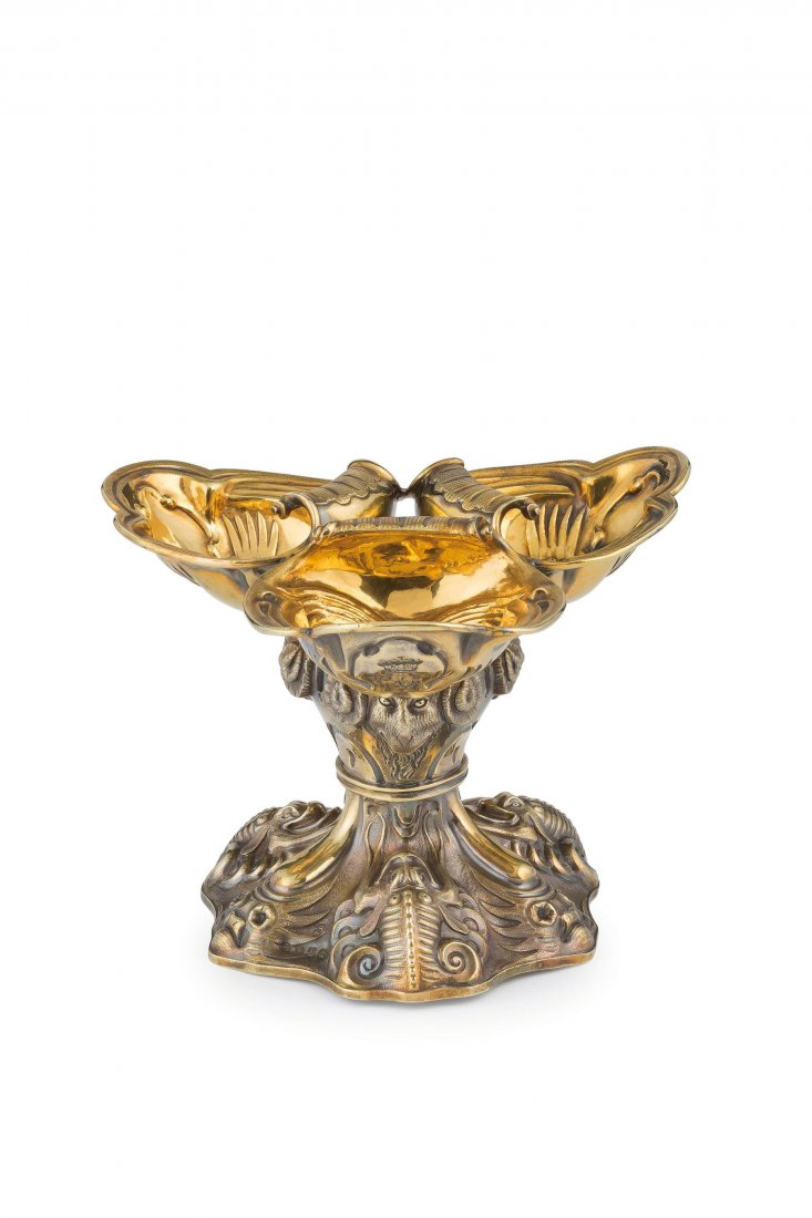 COPPIA DI ALZATE IN ARGENTO DORATO, LONDRA, 1821, ORAFO (1 of 2)