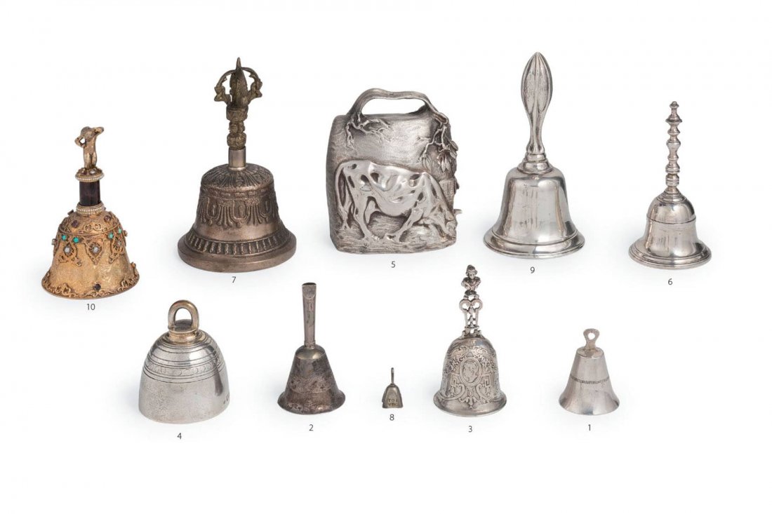 NOVE CAMPANELLI IN ARGENTO ED UNO IN METALLO, XVIII-XX (1 of 1)