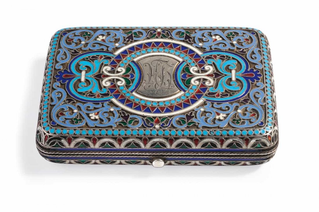 PORTASIGARETTE IN ARGENTO E SMALTI, MOSCA, 1895, ORAFO (1 of 1)