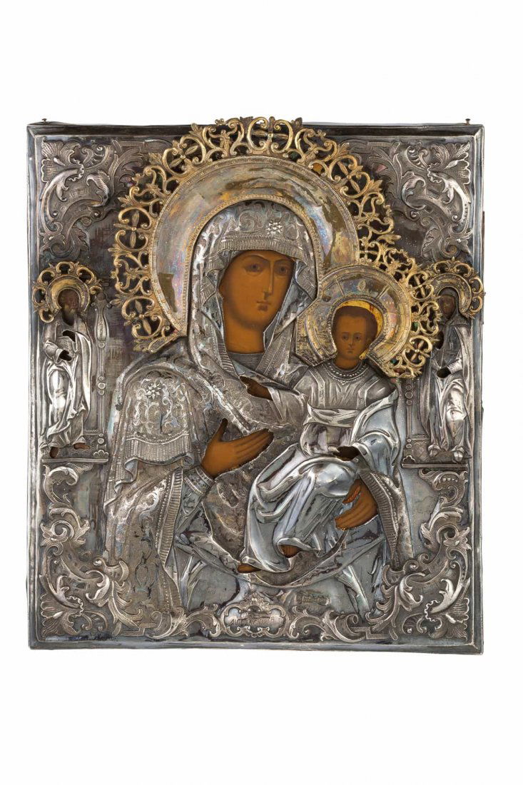 ICONA RAFFIGURANTE LA VERGINE DI SMOLENSK CON RIZA IN (1 of 1)