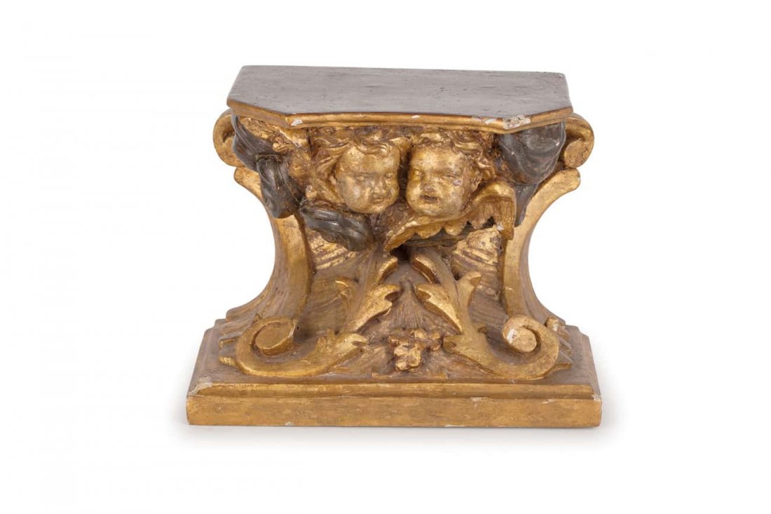 ELEMENTO DECORATIVO IN LEGNO INTAGLIATO, LACCATO E (1 of 1)