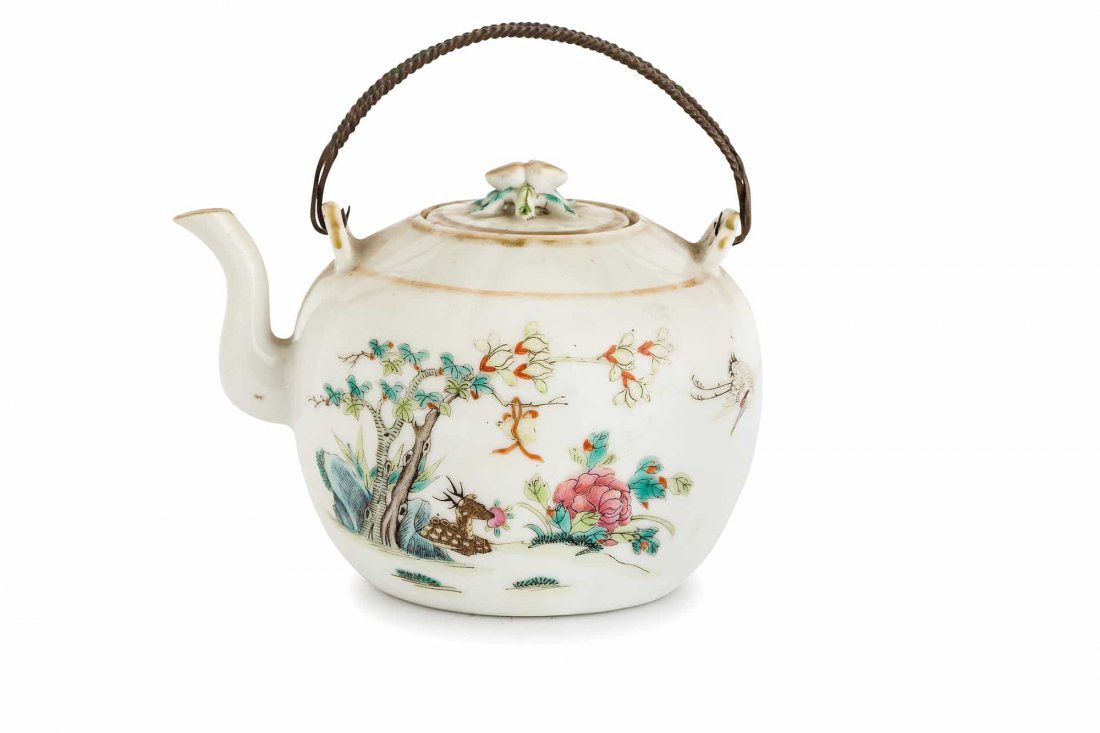 DUE TEIERE IN PORCELLANA FAMIGLIA ROSA, CINA, DINASTIA (1 of 6)