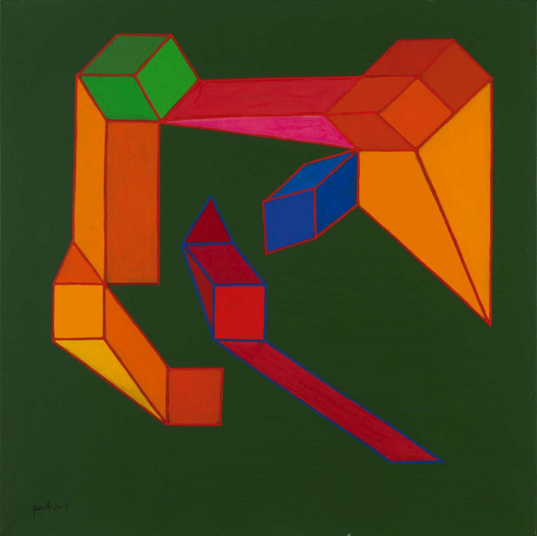 ACHILLE PERILLI: Roma 1927 Le laiche sontuosit , 2003 Tecnica mista su tela, cm 50 x 50 Firmato, datato e titolato sul retro Autentica su fotografia dell'artista Opera registrata con n 7/2003 nel catalogo generale de