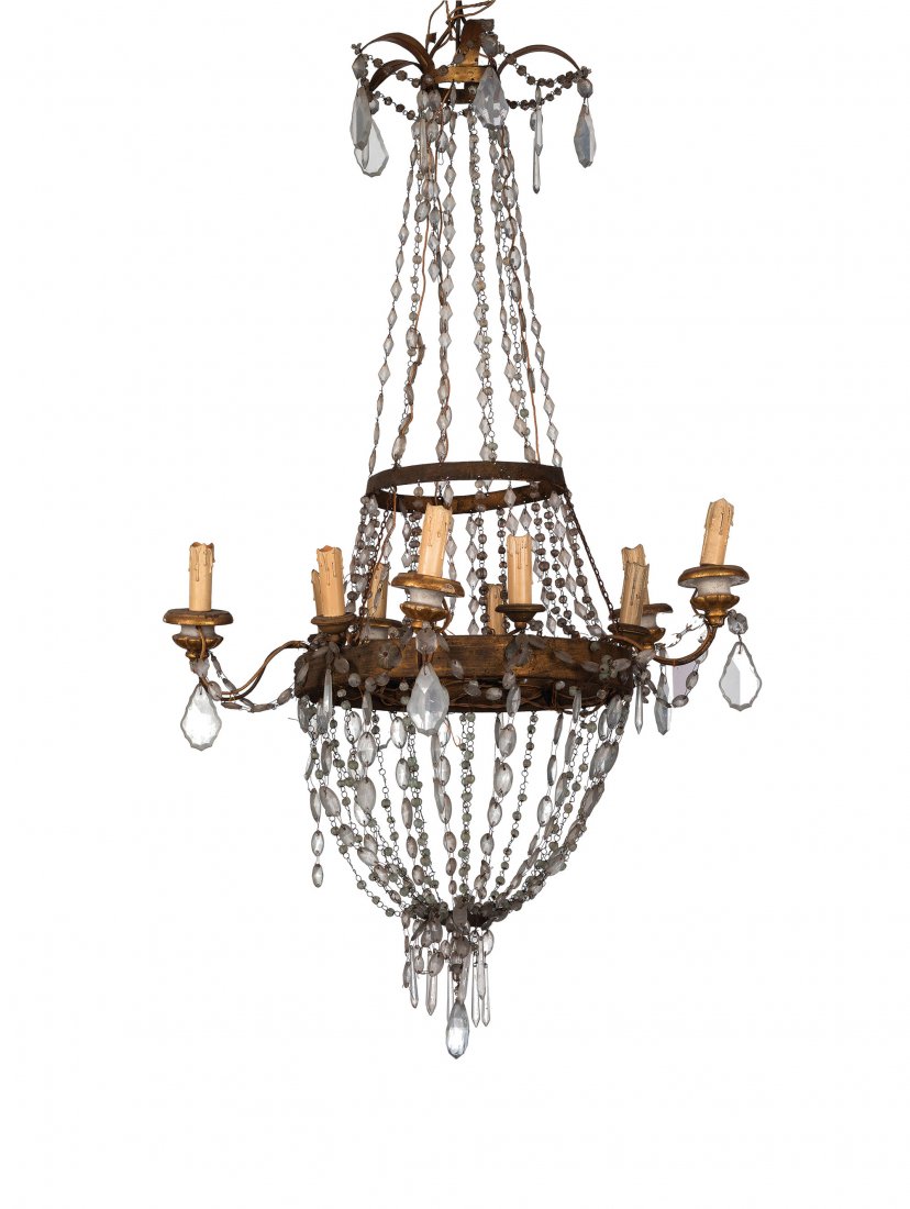 LAMPADARIO IN LEGNO, METALLO E VETRO, XIX-XX SECOLO (1 of 1)