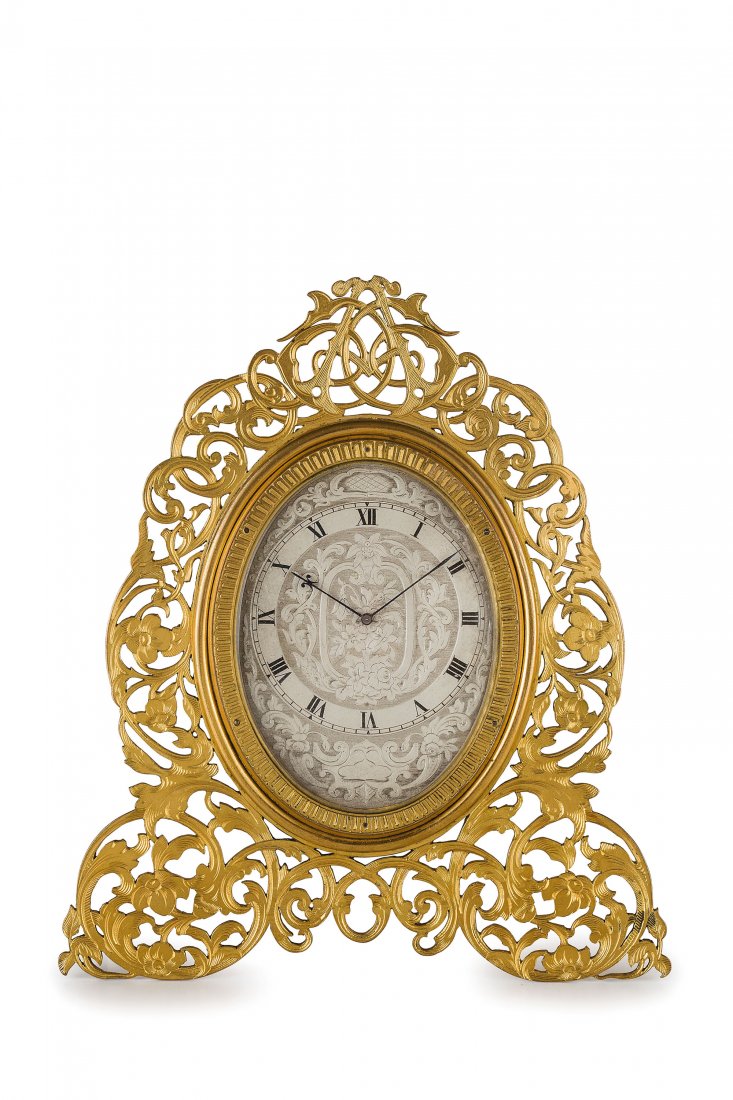 OROLOGIO DA TAVOLO IN BRONZO DORATO, LONDRA, PRIMA (1 of 1)