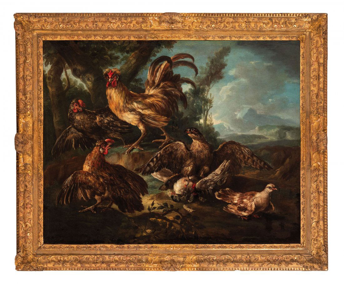 CRIVELLI ANGELO MARIA DETTO IL CRIVELLONE: Milano II meta' XVII secolo - 1730 ANGELO MARIA CRIVELLI, detto IL CRIVELLONE (attivo in Lombardia tra la fine del XVII e gli inizi del XVIII secolo) Natura viva Olio su tela, cm 92X115 Provenienza: T