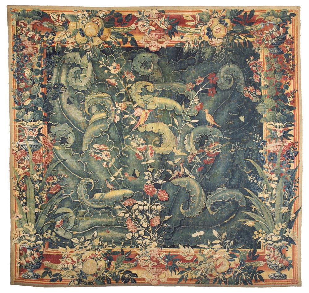 ARAZZO FIAMMINGO, FEUILLES DE CHOUX, GRAMMONT,1550-1600 (1 of 2)