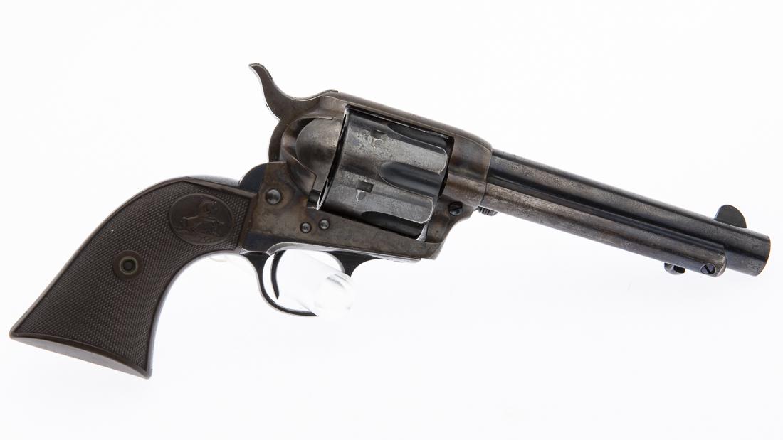 41 Caliber Colt Single Action Army Revolver, c. 1899: Property of a Private Collection, Savannah, GA early smokeless powder, s/n 183852, marked '41 Colt' on side of barrel, marked 'Pat. Sept. 19.1871., July 2. 72. Jan. 19. 75.' on body above trigger, mar