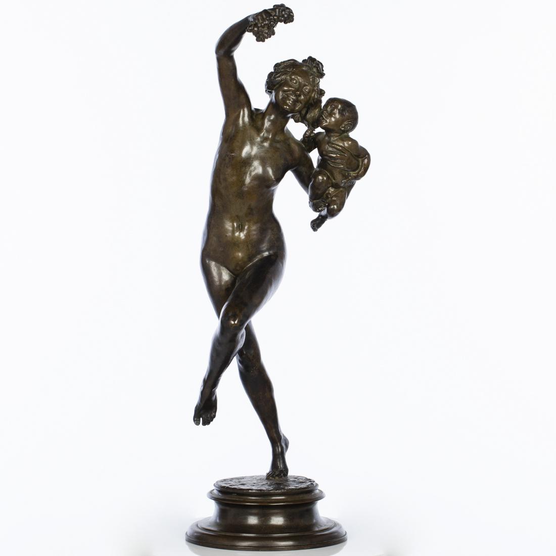 Frederick MacMonnies, Bacchante and Infant Faun: Property from a Private Collection, Jacksonville, FL Frederick MacMonnies (American, 1863-1937), Bacchante and Infant Faun, Bronze, 1894, signed and dated on the base with foundry mark 'Cire Perdue Ca