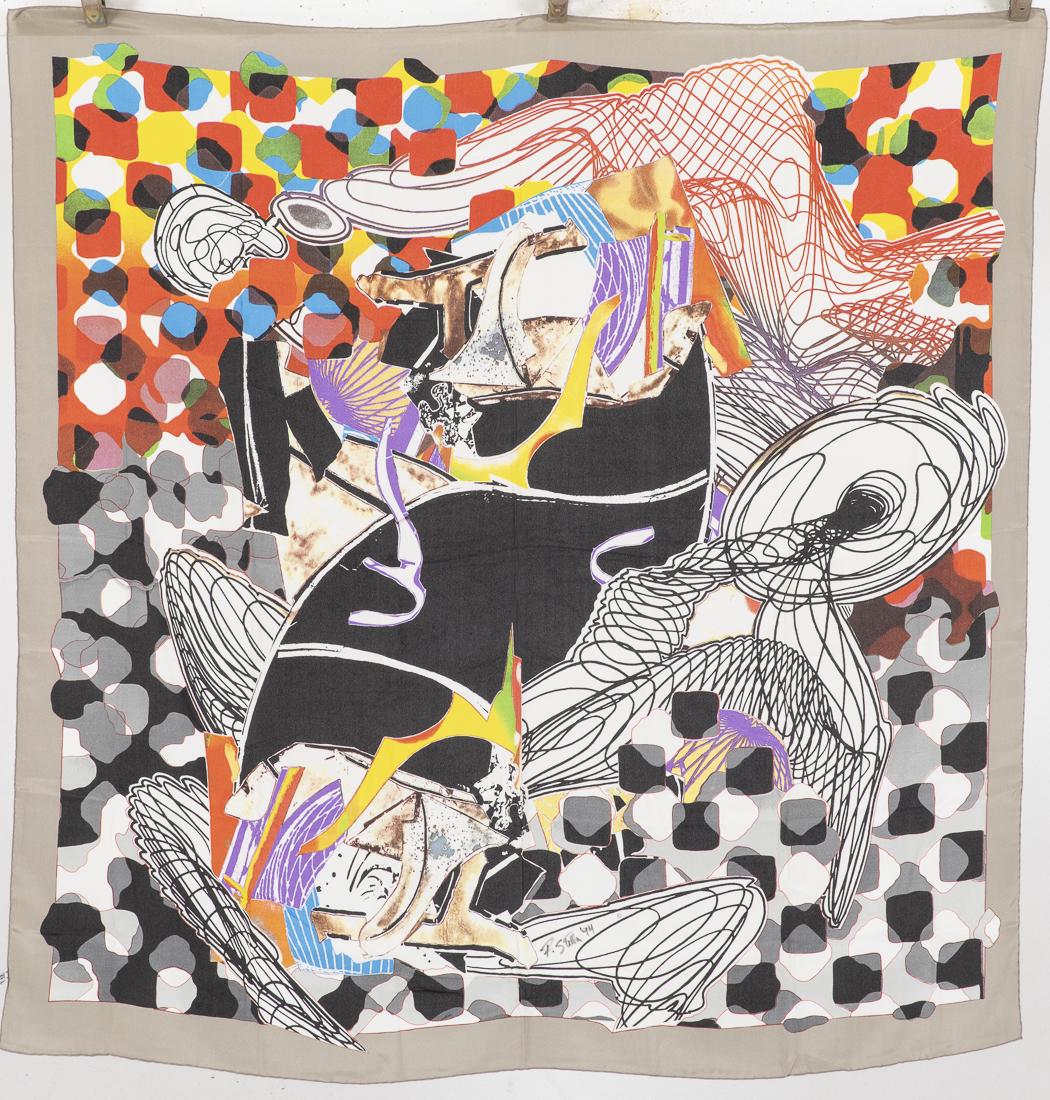 Frank Stella, The Whale Watch Scarf, 1994: Property of a Private Collector silk crepe de chine scarf with rolled hems in a red box, signed and dated '94 by the artist and numbered on the label, with Tyler Graphics Limited certificate of authen