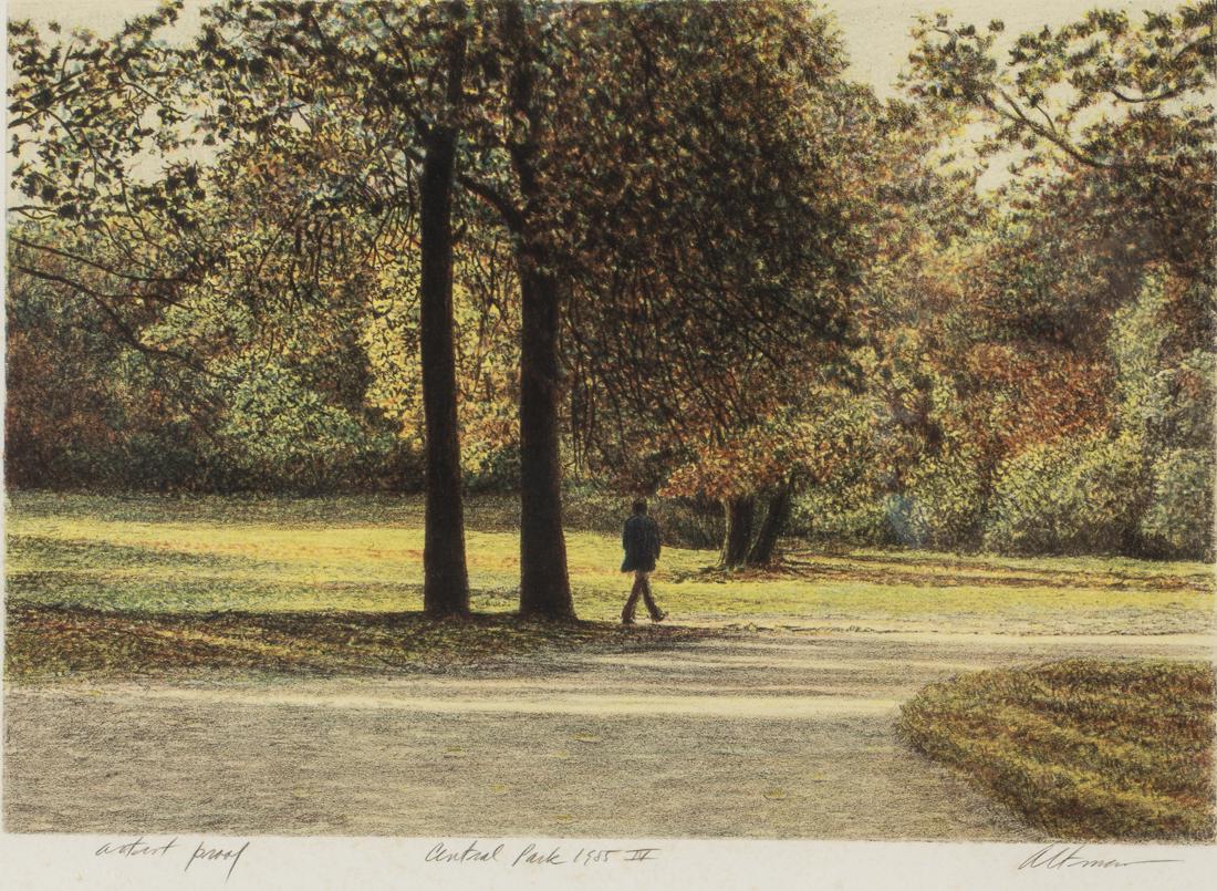 Harold Altman, Central Park 1985 IV, Lithograph: Property from a Savannah Collector (American, 1924-2003), Central Park 1985 IV, Lithograph, pencil signed, titled and marked Artists Proof, with Mourlot stamp, matted and framed. Frame size: 25 1/4 in