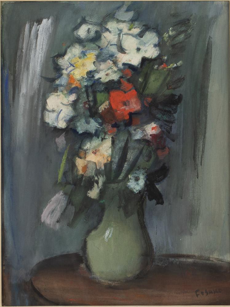 Josef Foshko, Floral Still Life, Gouache on Paper: Property from the Estate of Judie Weiss Formerly in the Collection of Moses Weiss, NYC (NY/Russian Federation, 1891-1971), Floral Still Life, Gouache on Paper, signed lower right, depicting vase of fl