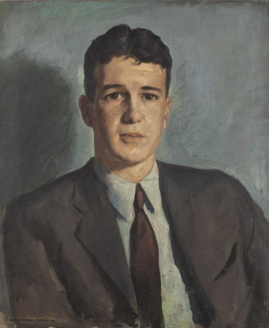 Christopher A. D. Murphy, Portrait of a Young Man, O/C: Christopher A. D. Murphy, Portrait of a Young Man, Oil on Canvas, (Savannah, 1902-1973), signed lower left 'Christopher Murphy Jr.', depicting a young man in a brown suit and red tie, in a wood frame.