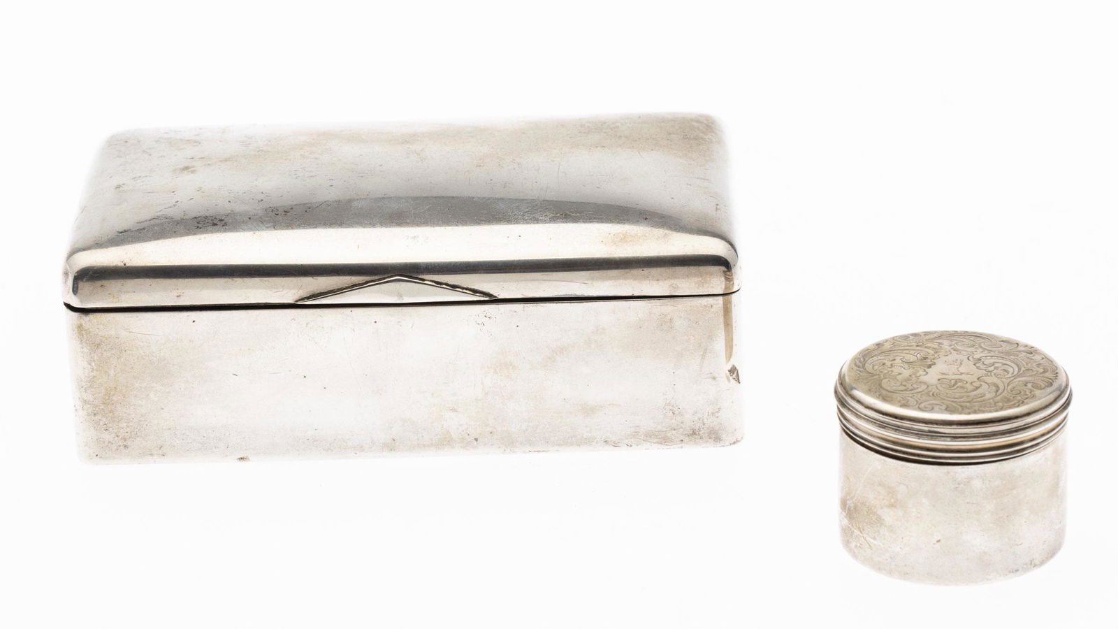 2 European Sterling Silver Boxes, 18th C and Later (1 of 13)
