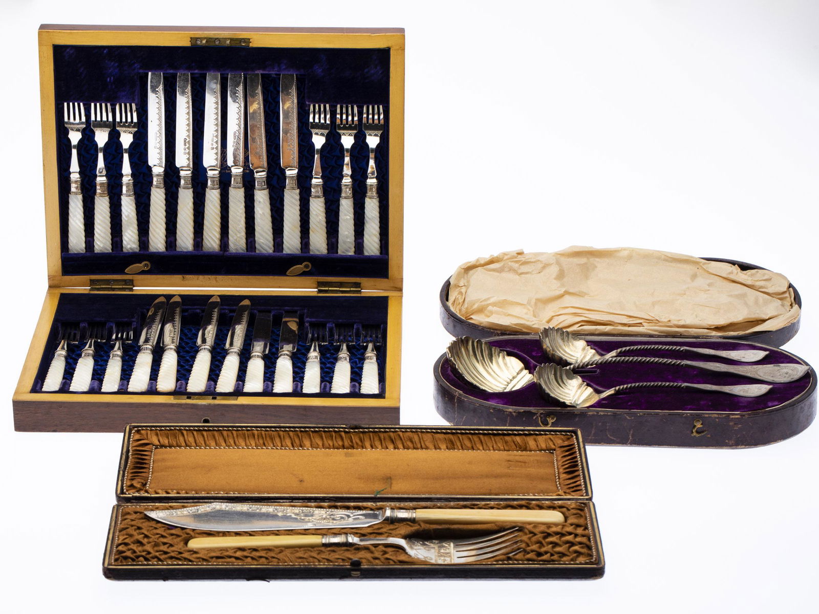 Three Silver Plate Sets in Fitted Boxes (1 of 13)