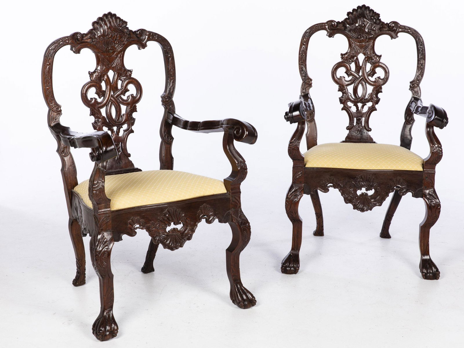 Pair Latin American or Portuguese Rosewood Armchairs (1 of 20)
