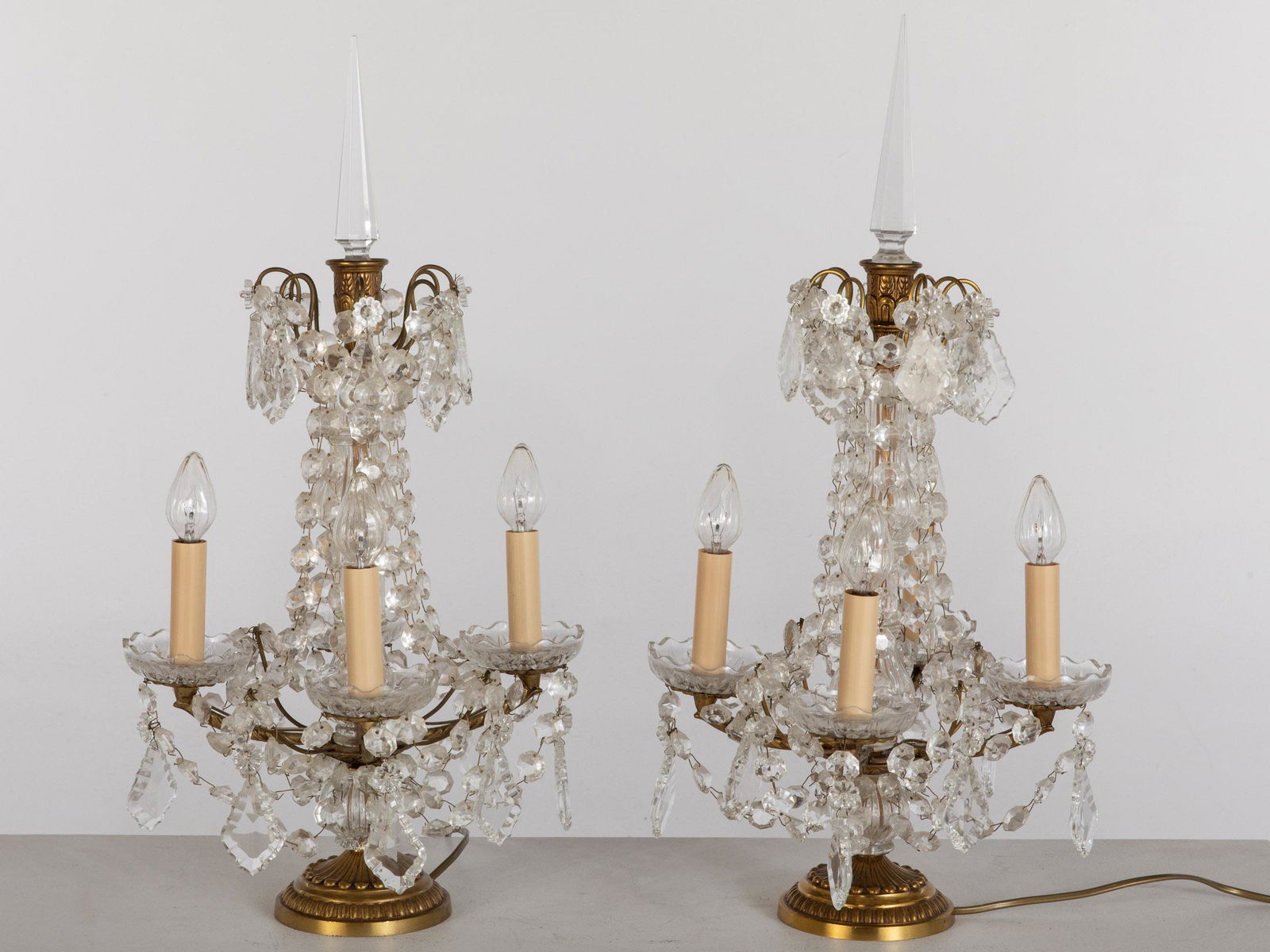 Pair of French Style 4 Light Candelabra, Electrified (1 of 9)