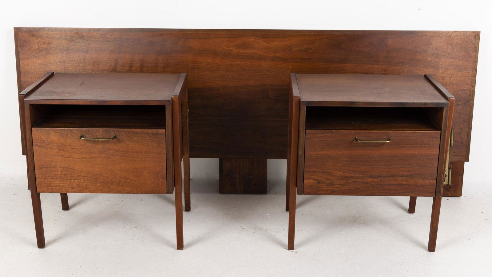 Jens Risom Walnut King Headboard and Bedside Tables (1 of 14)
