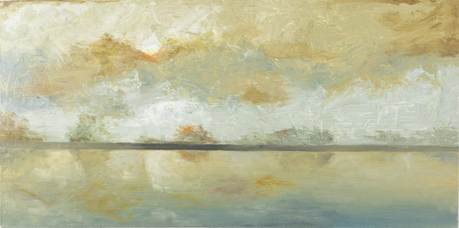 Larry Levow, Morning Burn Off, Oil on Canvas: Description: Larry Levow (Savannah, b 1934 ), Morning Burn Off, Oil on Canvas, signed and titled on verso, depicting a foggy landscape at sunrise, unframed. Measurements: Heigh