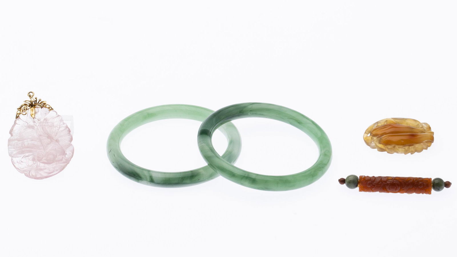 2 Green Bracelets, 2 Pendants, and a Pin (1 of 8)