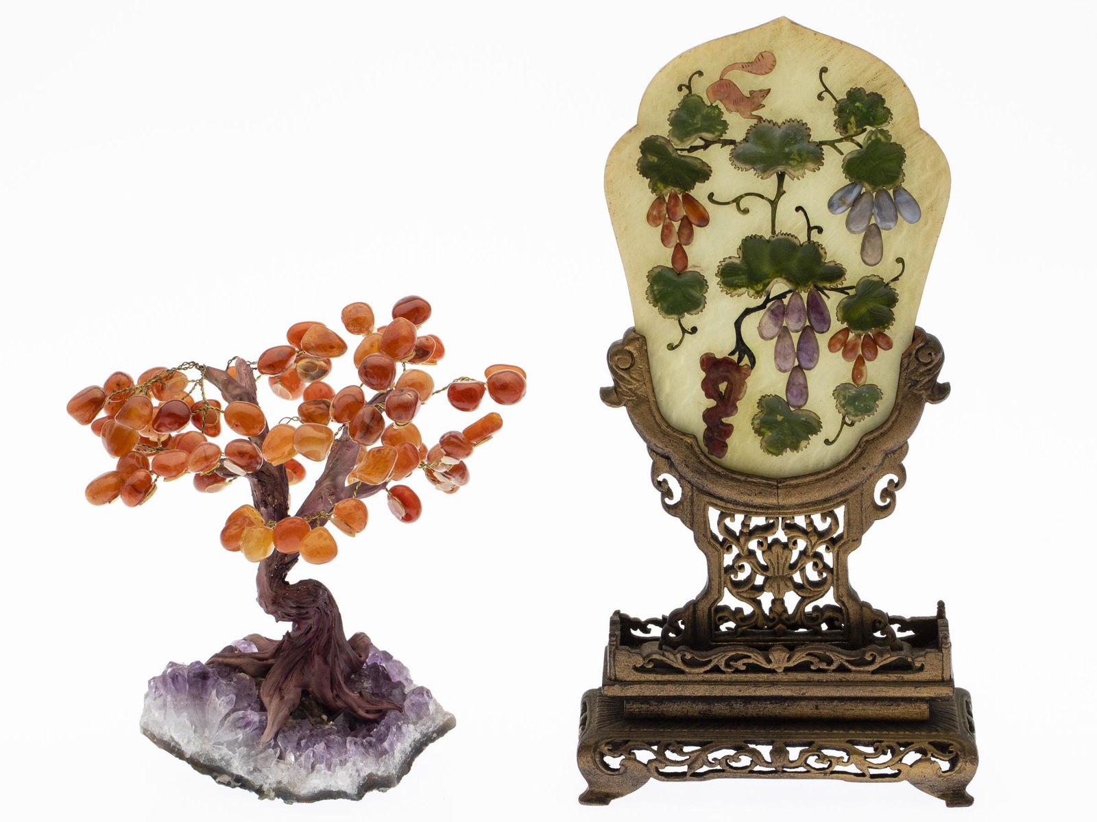 Chinese Stone Panel on Stand and Stone Tree (1 of 11)