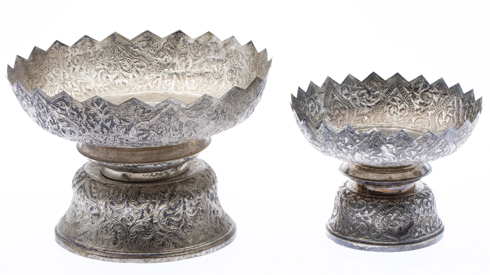Small Thai Silver Compote and Silverplate Compote (1 of 9)
