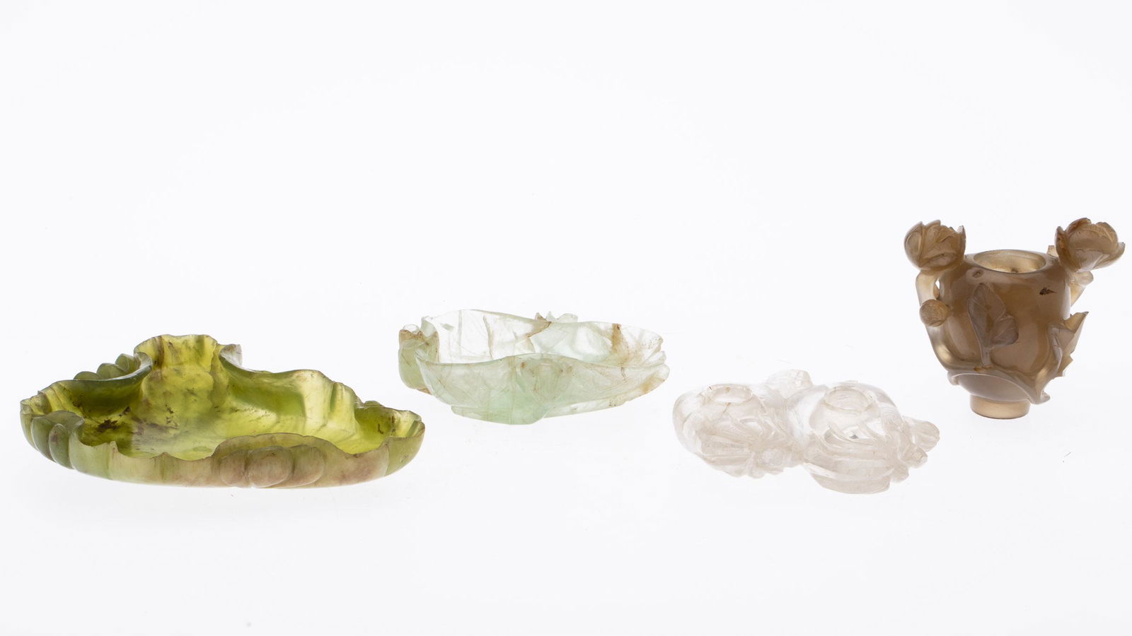 3 Chinese Carved Stone Dishes and a Vase (1 of 11)