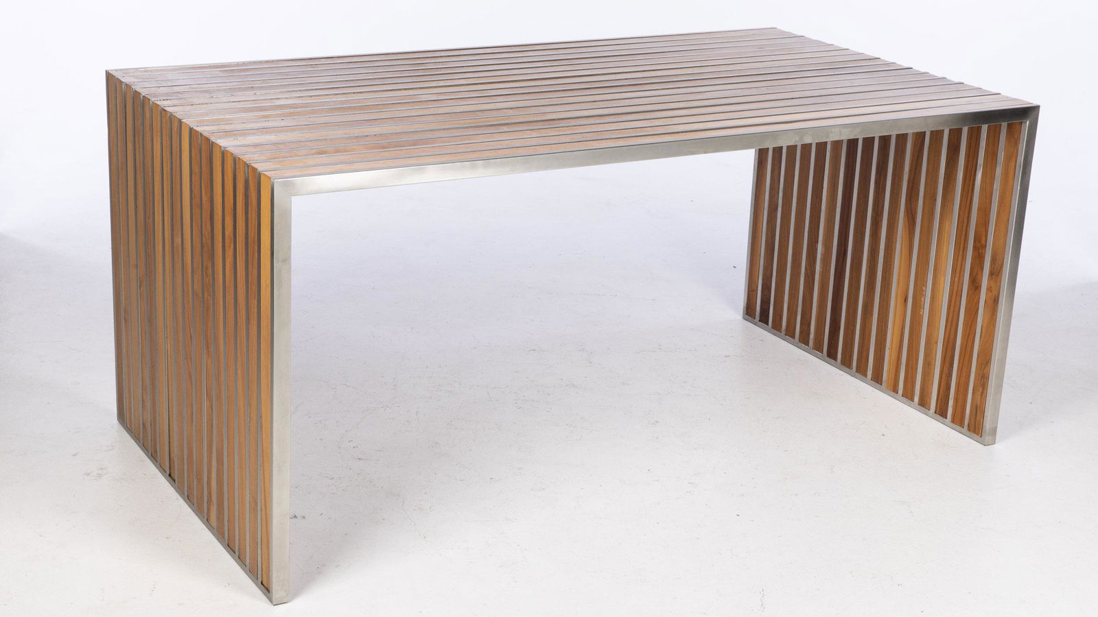 Contemporary Teak and Chrome Table/Desk (1 of 8)
