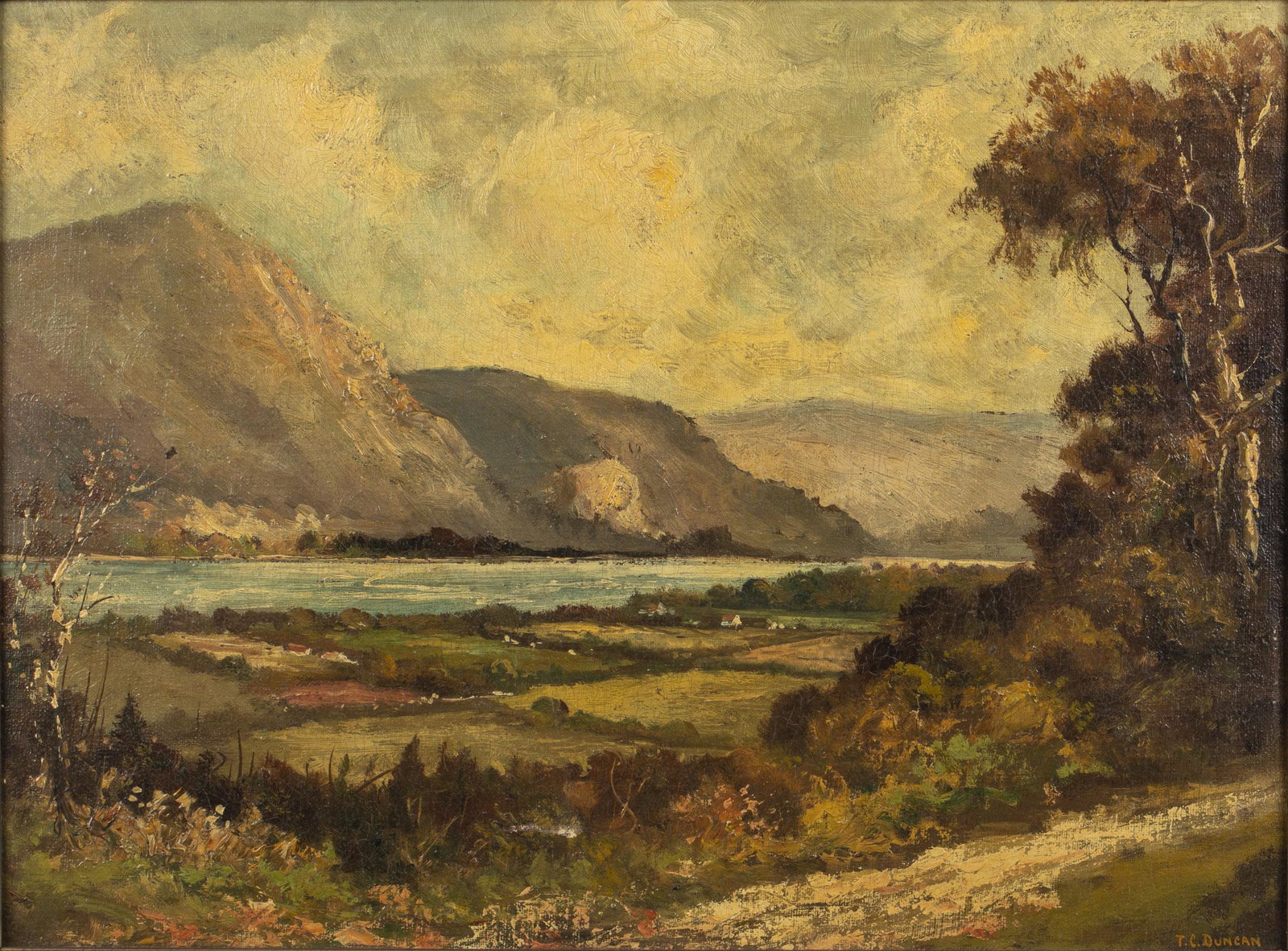 T. C. Duncan, River View, Oil on Board: Property from a Private Collector, Jacksonville, FL Description: T. C. Duncan, River View, Oil on Board, signed lower right, pencil titled and number 5260 on verso. Frame size: 15 1/2 in. x 19 1/2