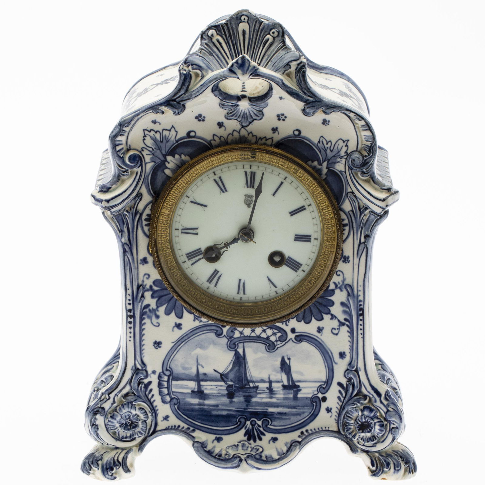 Delft Blue and White Ceramic Mantle Clock (1 of 9)