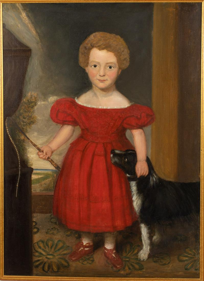 American School, Portrait of a Girl and Dog, O/C (1 of 15)