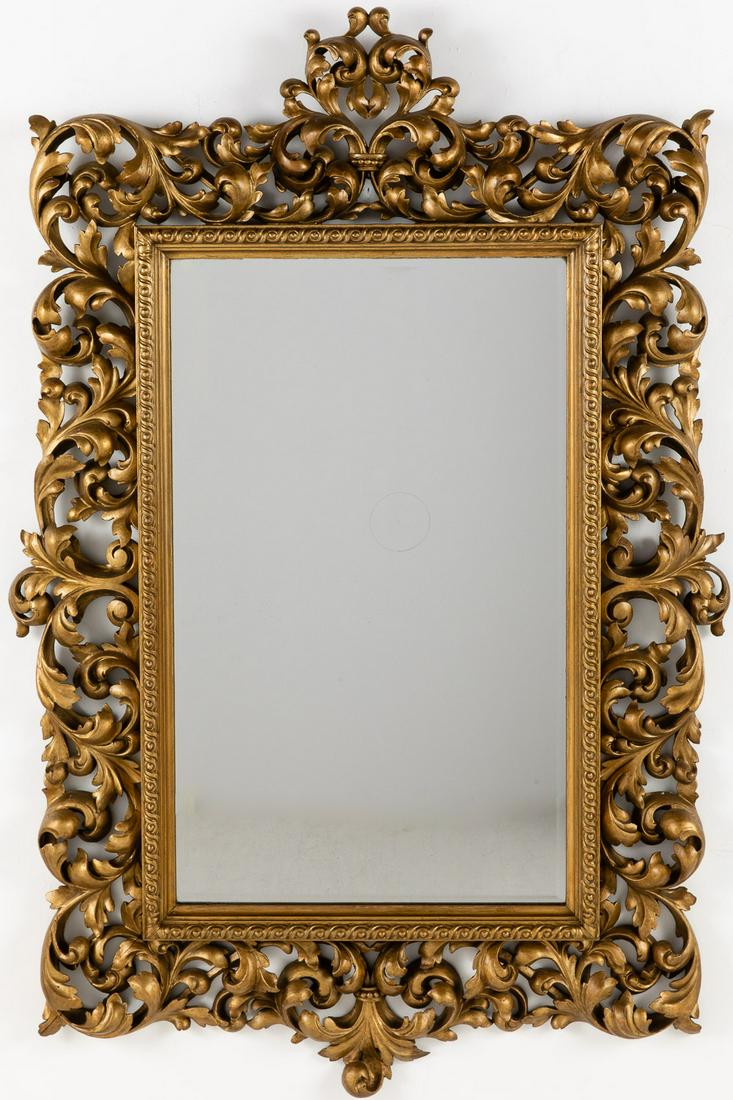 Large Baroque Style Giltwood Mirror (1 of 10)