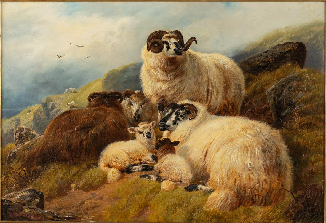 Robert Watson, Long-Horn Sheep, Oil on Canvas, 1884 (1 of 18)