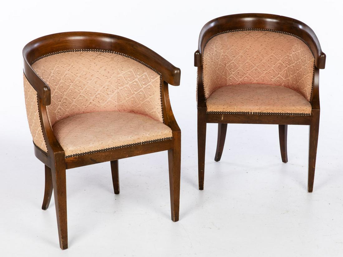 Pair of Baker Walnut Club Chairs, c. 1954 (1 of 10)