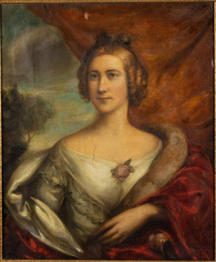 British School, Portrait of a Woman, O/C, 19th C (1 of 13)