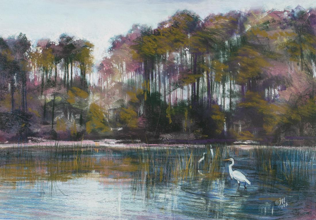 Joyce Nagel (MI/SC, b. 1934), Evening Egrets, Pastel (1 of 13)