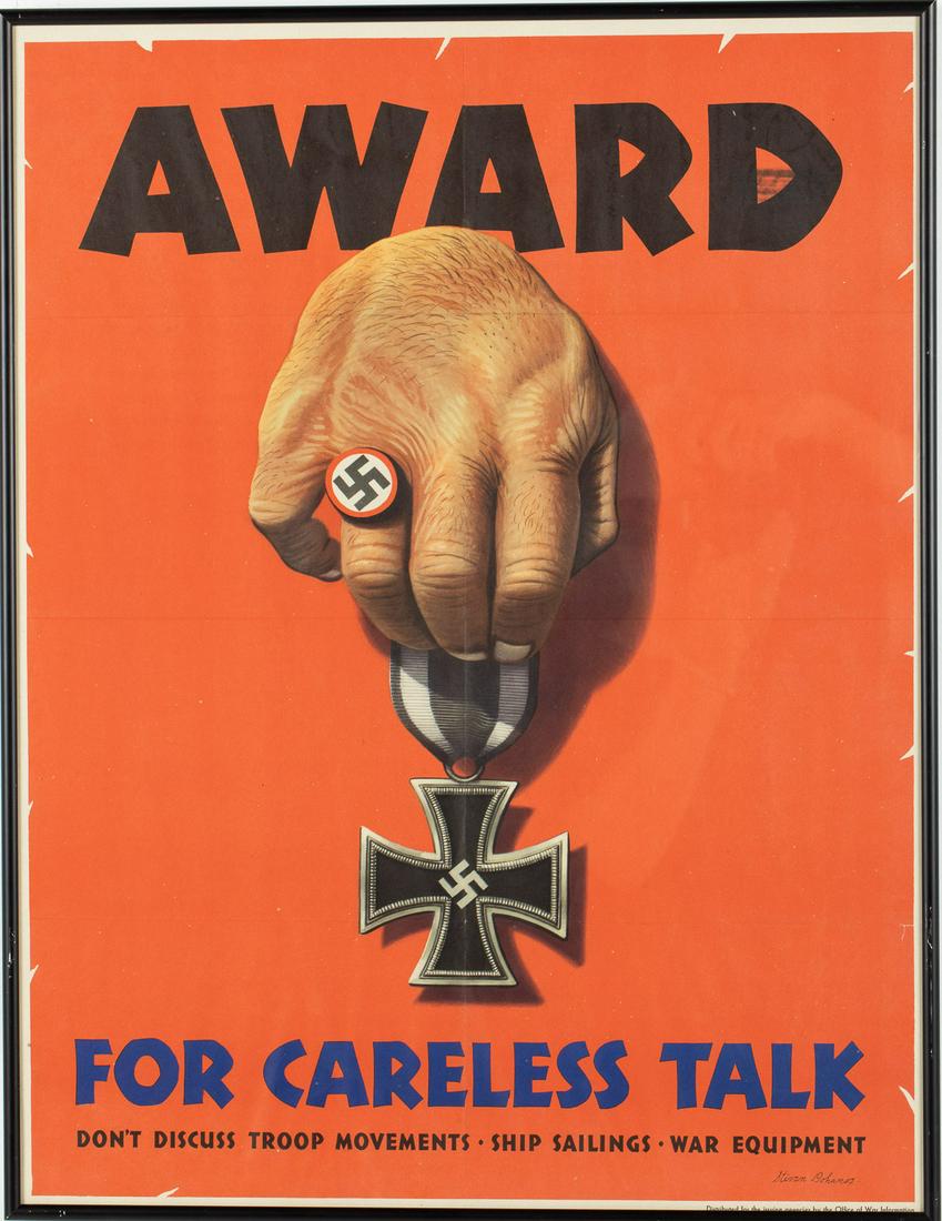 Award for Careless Talk, WWII Poster (1 of 10)