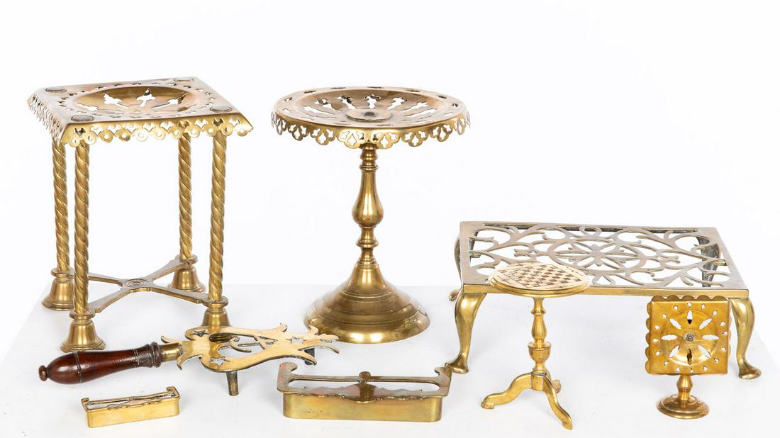 8 Brass Table Articles, 19th Century and Later (1 of 7)