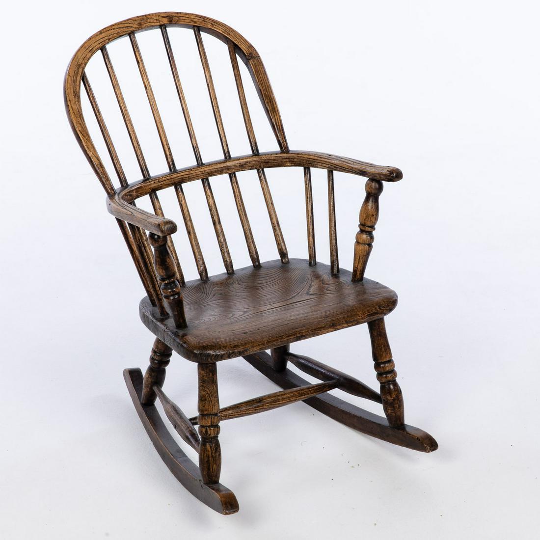 English Windsor Childs Rocking Chair, 19th C (1 of 8)