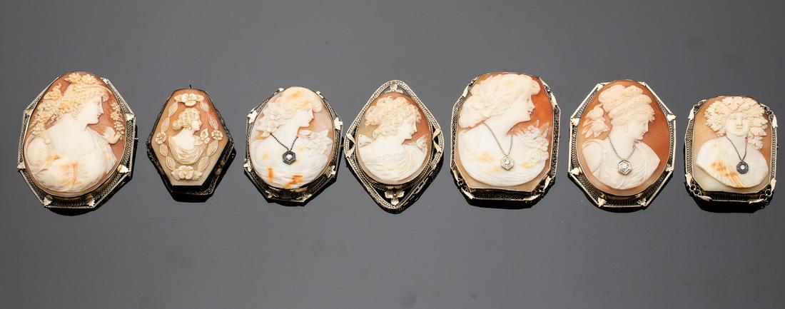 7 Cameo Brooches/Pendants (1 of 9)
