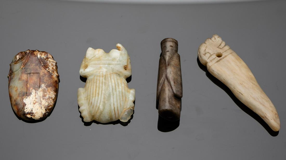 4 Pieces of Chinese Archaic Style Nephrite Jade (1 of 6)