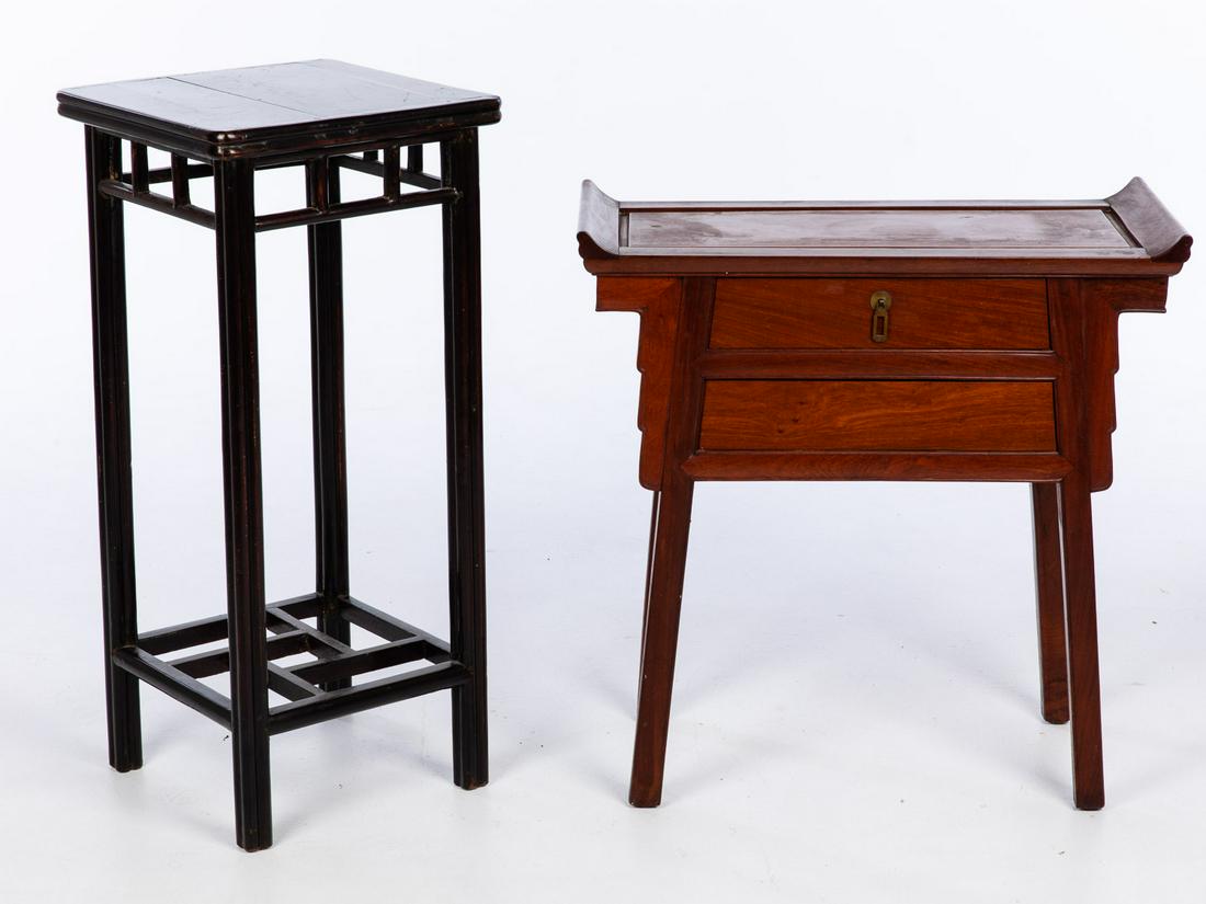 Chinese Style Rosewood Side Table and Lacquer Stand (1 of 11)