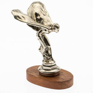 Rolls Royce Chrome Hood Ornament: Property from a Savannah, GA Estate Description: Rolls Royce Chrome Hood Ornament, Rolls Royce 'Flying Lady' Hood Ornament. 'Spirit of Ecstasy' after Charles Robinson Sykes (1875 - 1950) probably