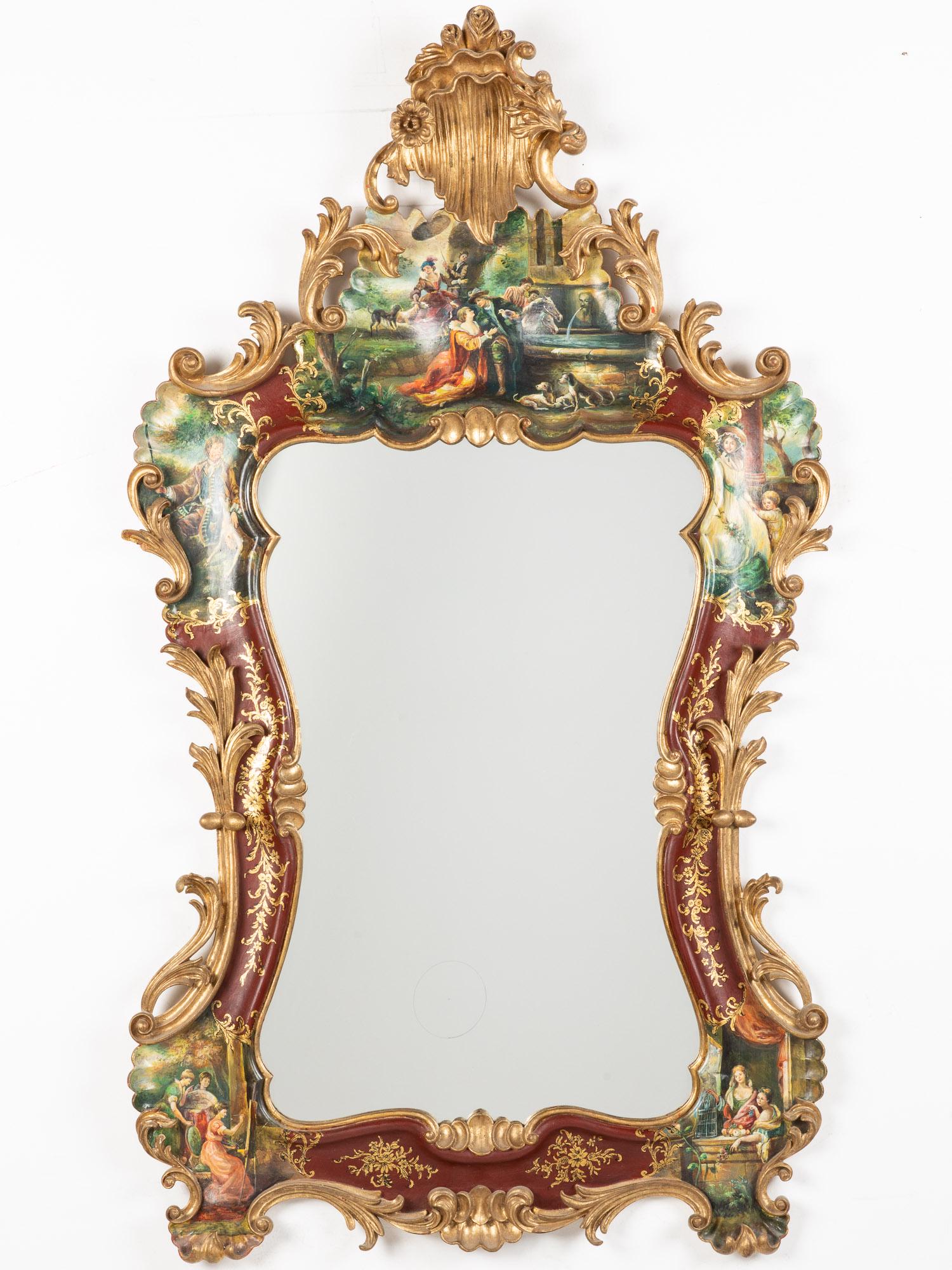 Venetian Style Painted and Gilt Mirror (1 of 9)