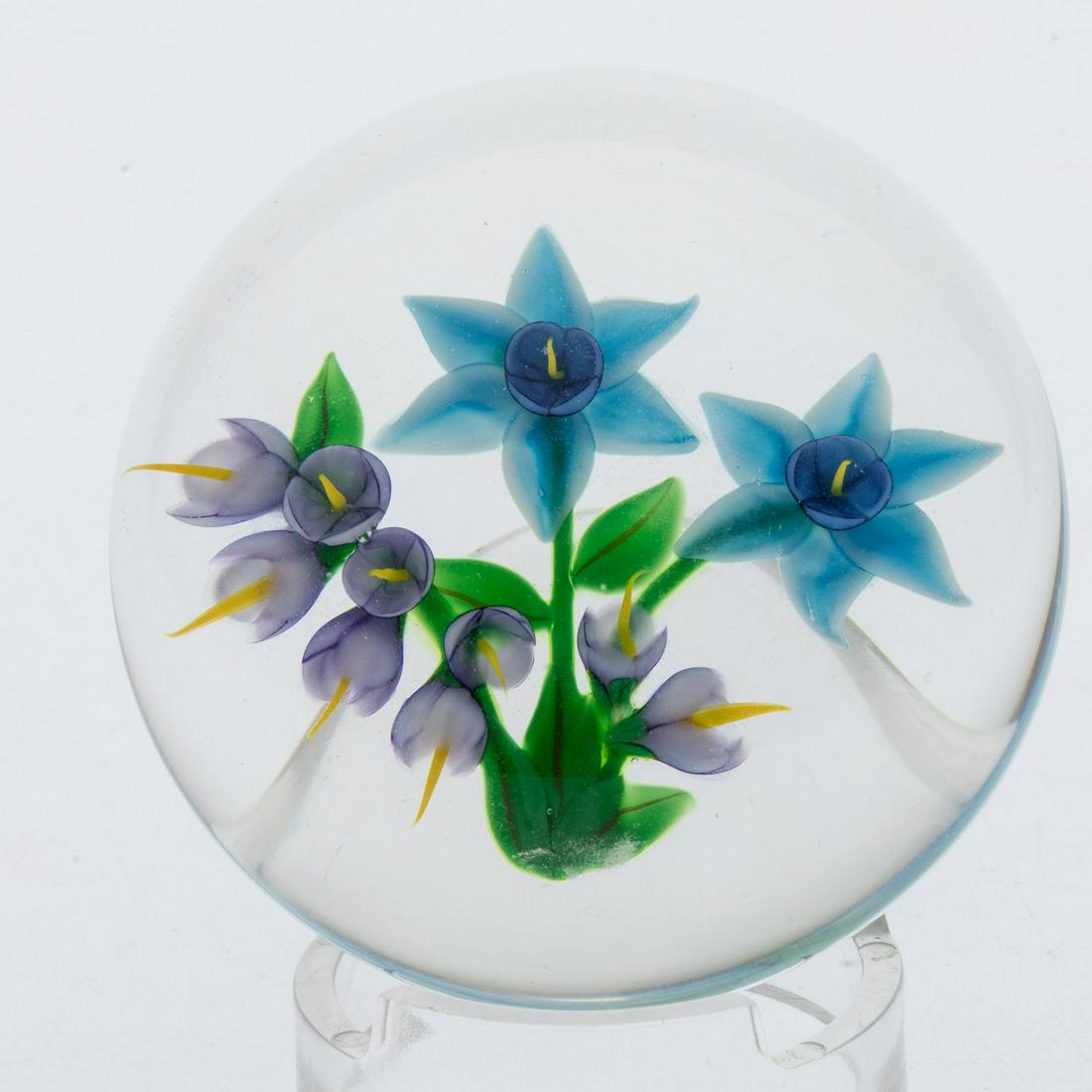 Randall Grubb Paperweight with Flowers (1 of 9)