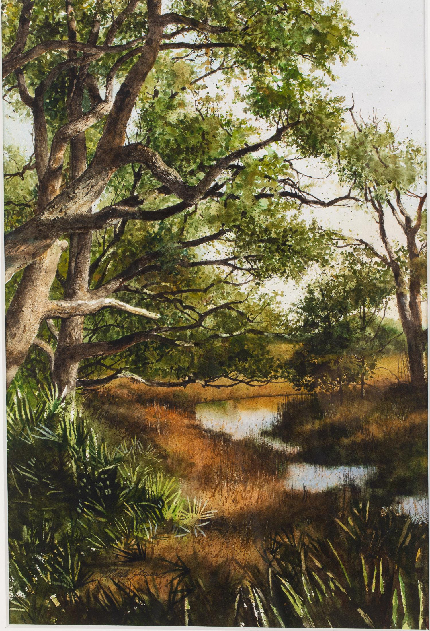 Mark Stewart, Marsh Edge Landscape, Watercolor (1 of 13)