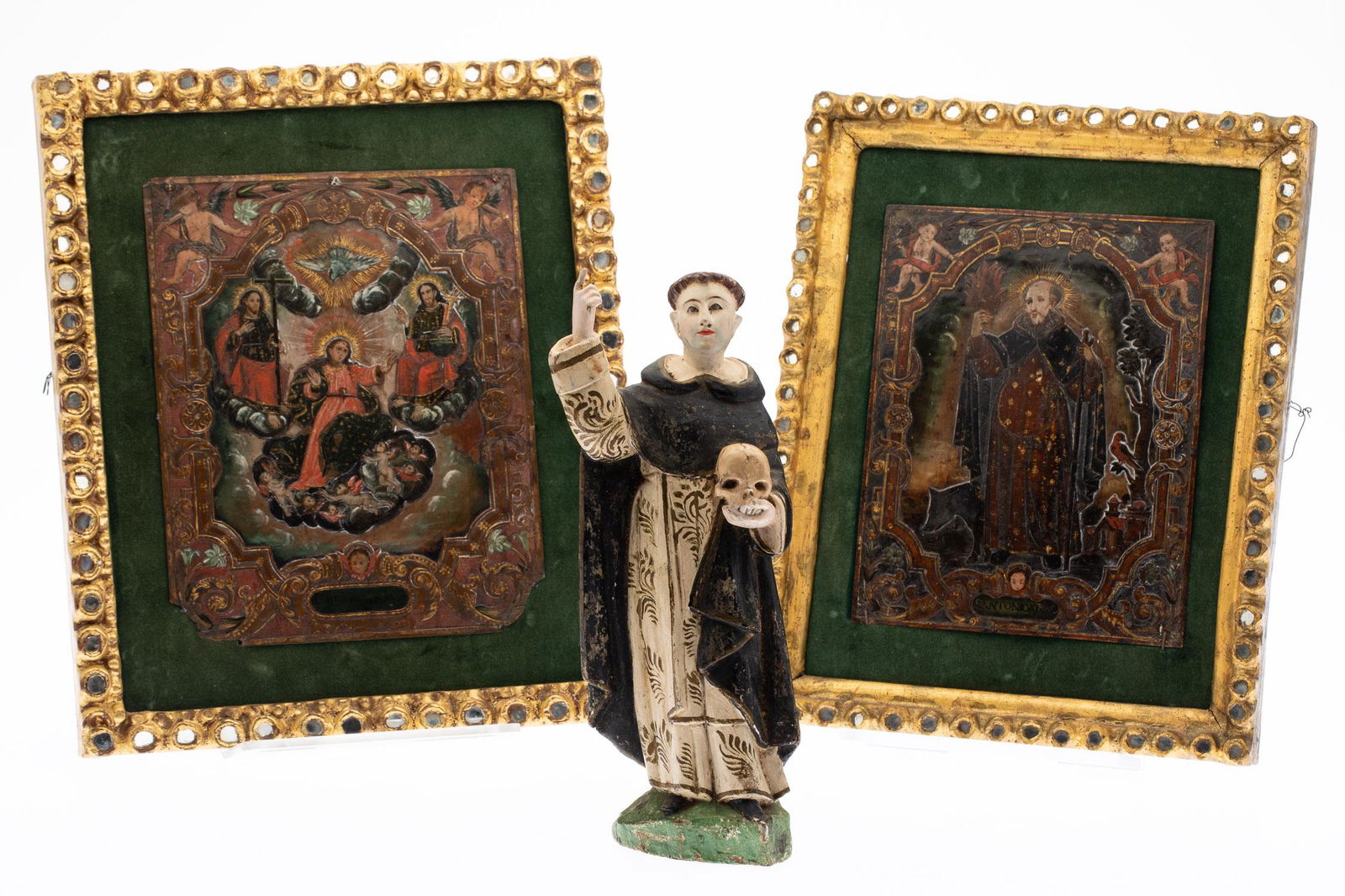 Two South American Framed Retablos with Saint Figure (1 of 13)